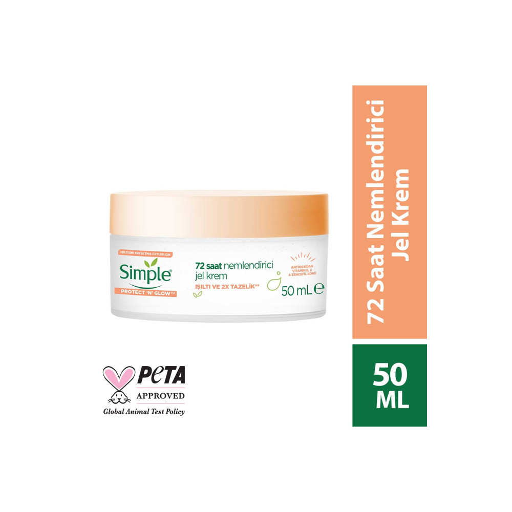 Simple Protect n Glow 72 Saat Nemlendirici Jel Krem Işıltısını Kaybetmiş Ciltler Için 50 ml Cilt ve Yüz Bakımı Fiyatı