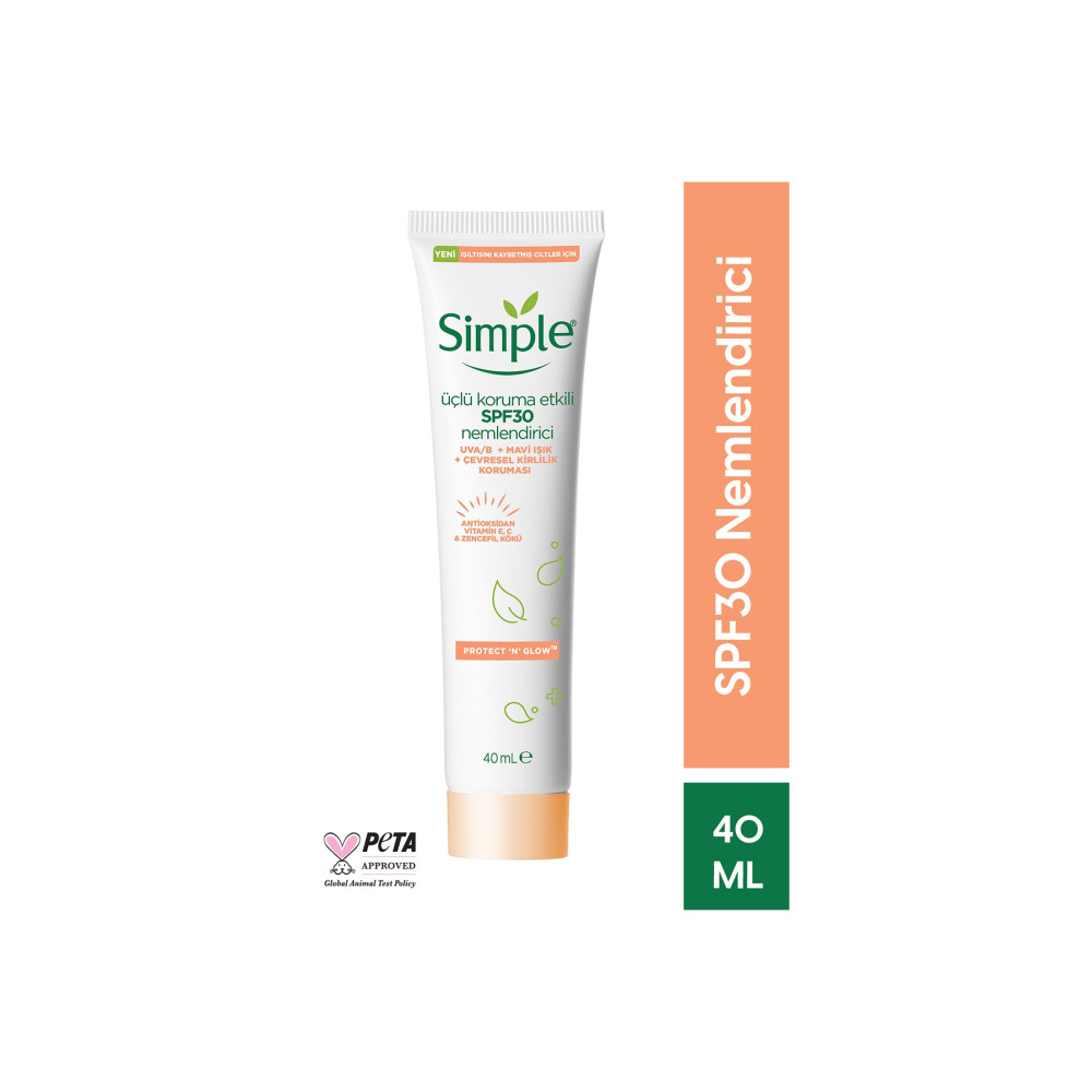 Simple Protect n Glow Üçlü Koruma Etkili Spf30 Nemlendirici Işıltısını Kaybetmiş Ciltlere 40 ml Cilt ve Yüz Bakımı Fiyatı
