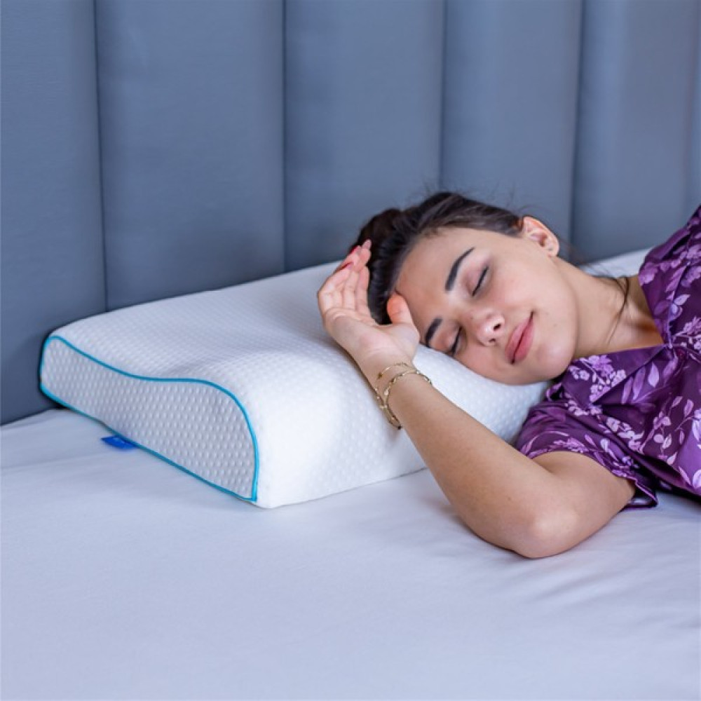 Simple The Pillow Boyun Destekli Visco Yastık Boyun Fıtığı Boyun Düzleşmesi Için Ortopedik Boyun Yastığı 45*31*10*7 Yastık Fiyatı