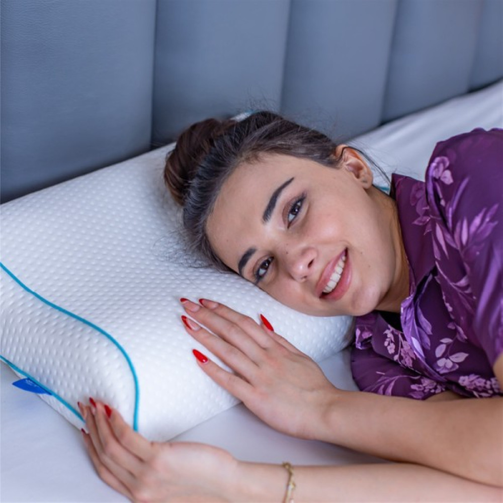Simple The Pillow Boyun Destekli Visco Yastık Boyun Fıtığı Boyun Düzleşmesi Için Ortopedik Boyun Yastığı 55*35*13*8 Yastık Fiyatı