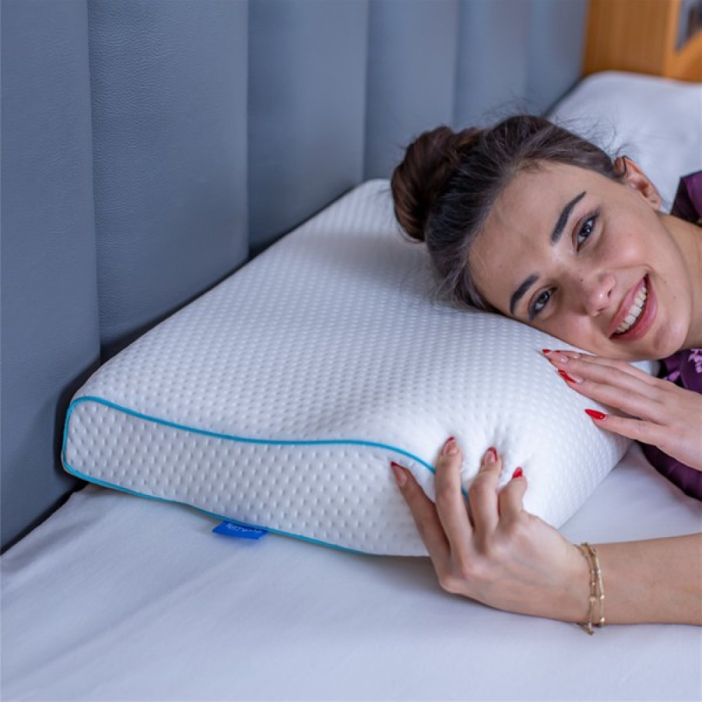 Simple The Pillow Boyun Destekli Visco Yastık Boyun Fıtığı Boyun Düzleşmesi Için Ortopedik Boyun Yastığı 56*36*11*7 Yastık Fiyatı
