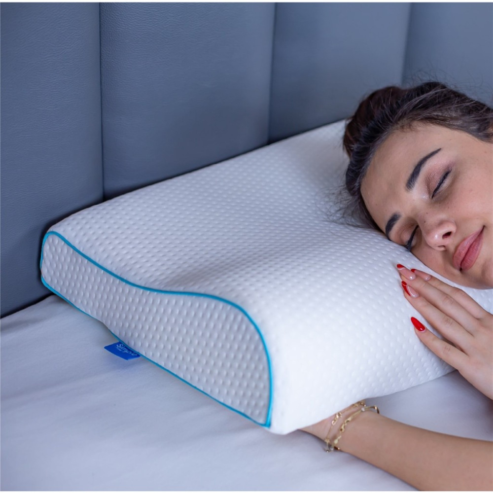 Simple The Pillow Boyun Destekli Visco Yastık Boyun Fıtığı Boyun Düzleşmesi Için Ortopedik Boyun Yastığı 58*40*11*8 Yastık Fiyatı