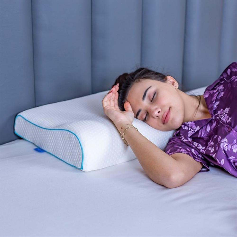Simple The Pillow Boyun Destekli Visco Yastık Boyun Fıtığı Boyun Düzleşmesi Için Ortopedik Boyun Yastığı 60*40*11*8 Yastık Fiyatı