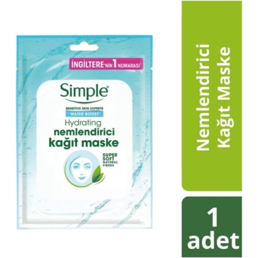 Simple Water Boost Kuru/nemsiz Ciltler Için Nemlendirici Kağıt Maske 1 Adet Maskeler Fiyatı