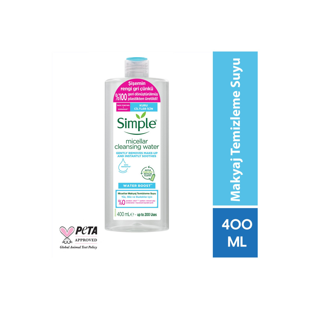 Simple Water Boost Micellar Makyaj Temizleme Suyu Kuru Ciltler Yüz Göz Ve Dudaklar Için 400 Ml Makyaj Temizleyicileri Fiyatı