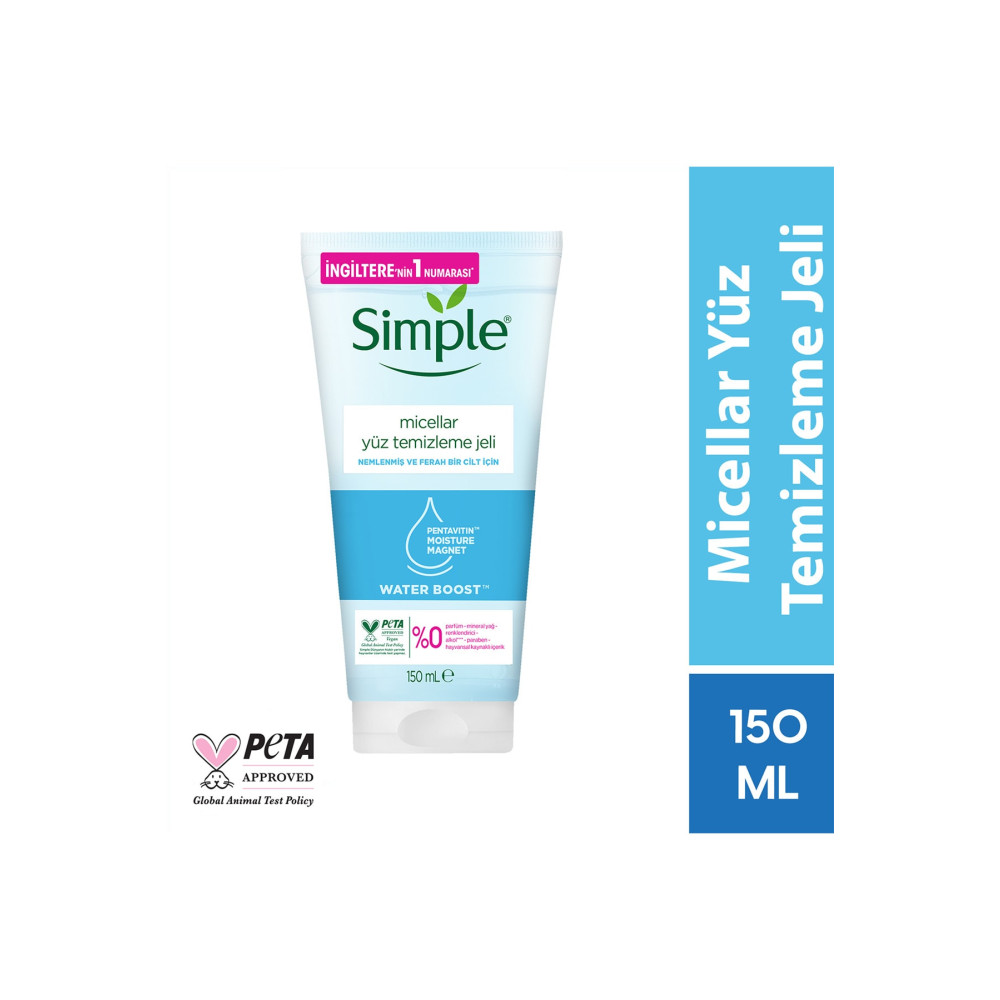 Simple Water Boost Micellar Yüz Temizleme Jeli Nemlenmiş Ve Ferah Bir Cilt Için 150 ml Cilt Temizleme ve Peeling Fiyatı