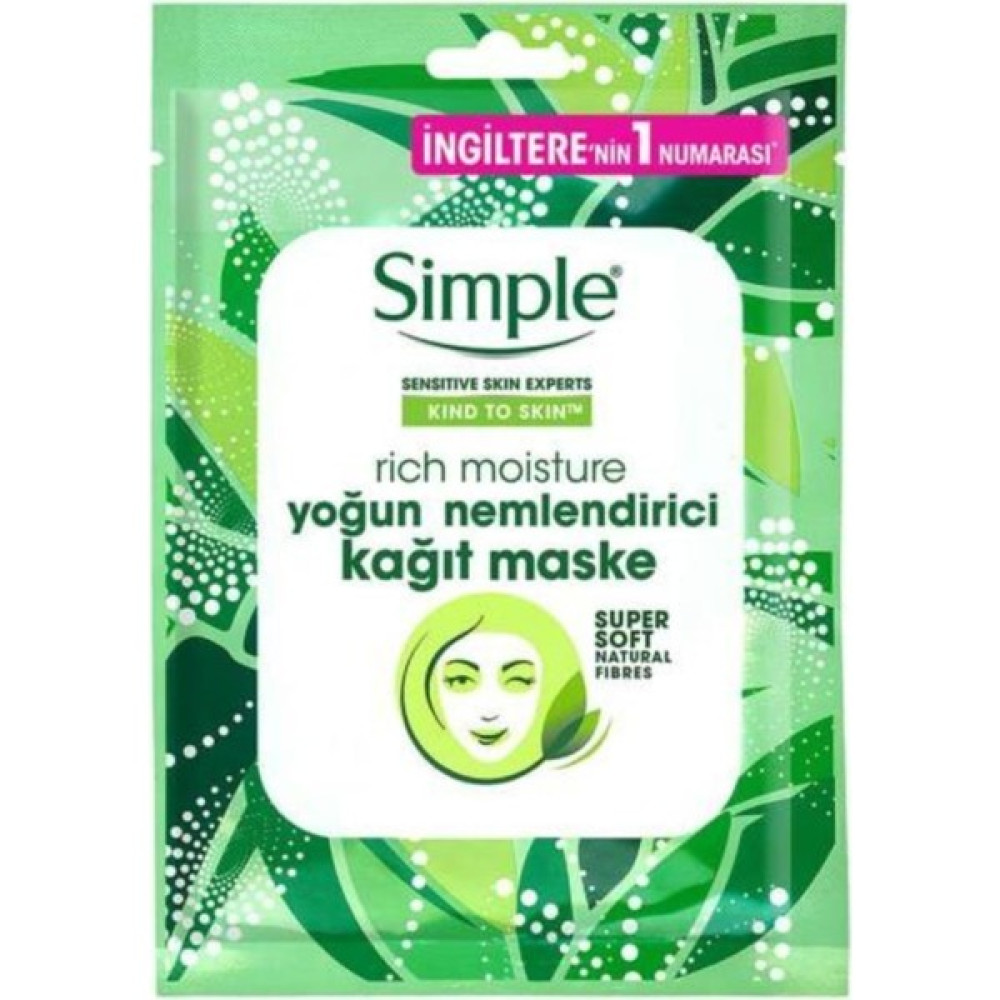 Simple Yoğun Nemlendirici Kağıt Maske Maskeler Fiyatı