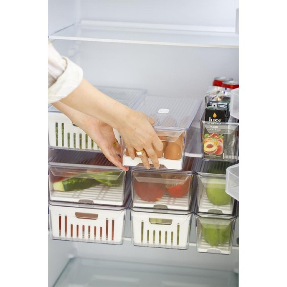simplicity Midi Boy Süzgeçli Buzdolabı Düzenleyici Organizer 3 Adet Yumurtalık Altlığı Hediyeli Saklama Kapları Fiyatı