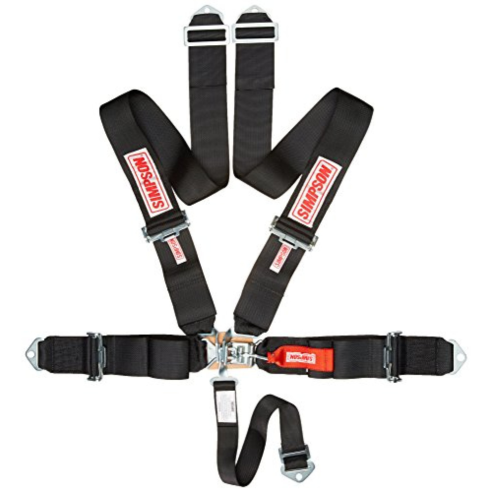 Simpson Racing 29061BK Latch and Link 62" Black Pull Up Bolt-in Individual 5-Point Harness System