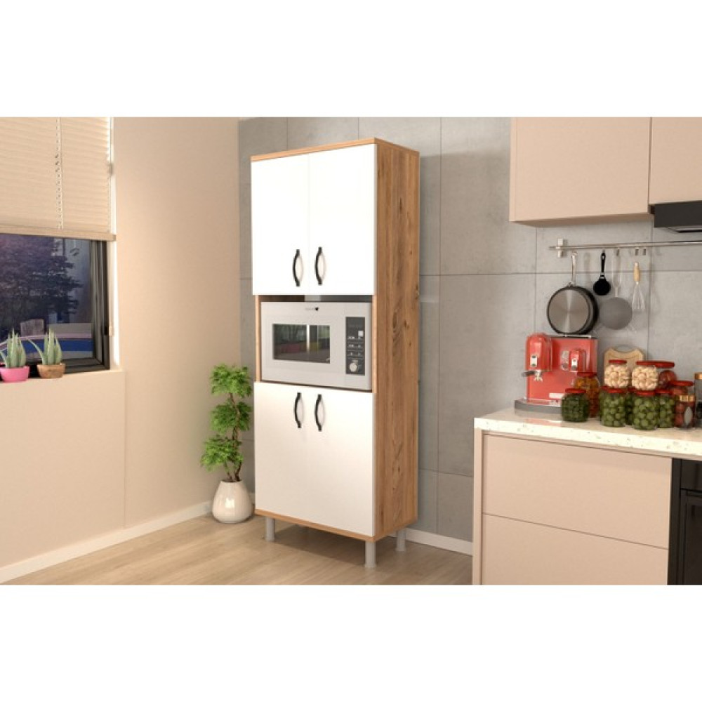 Simurg Home Simurg Çok Amaçlı Boy Dolap 4 Kapaklı Atlantik Çam-Beyaz Mutfak Dolabı / Mobilyası Fiyatı
