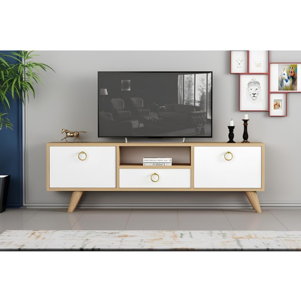 Simurg Mobilya Simurg Hare Tv Sehpası 140 cm Safir Meşe Tv Ünitesi / Sehpası Fiyatı