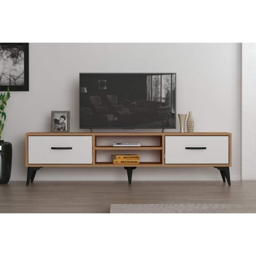 Simurg Trendmob Tv Sehpası 140 cm Atlantik Çam - Beyaz Tv Ünitesi / Sehpası Fiyatı