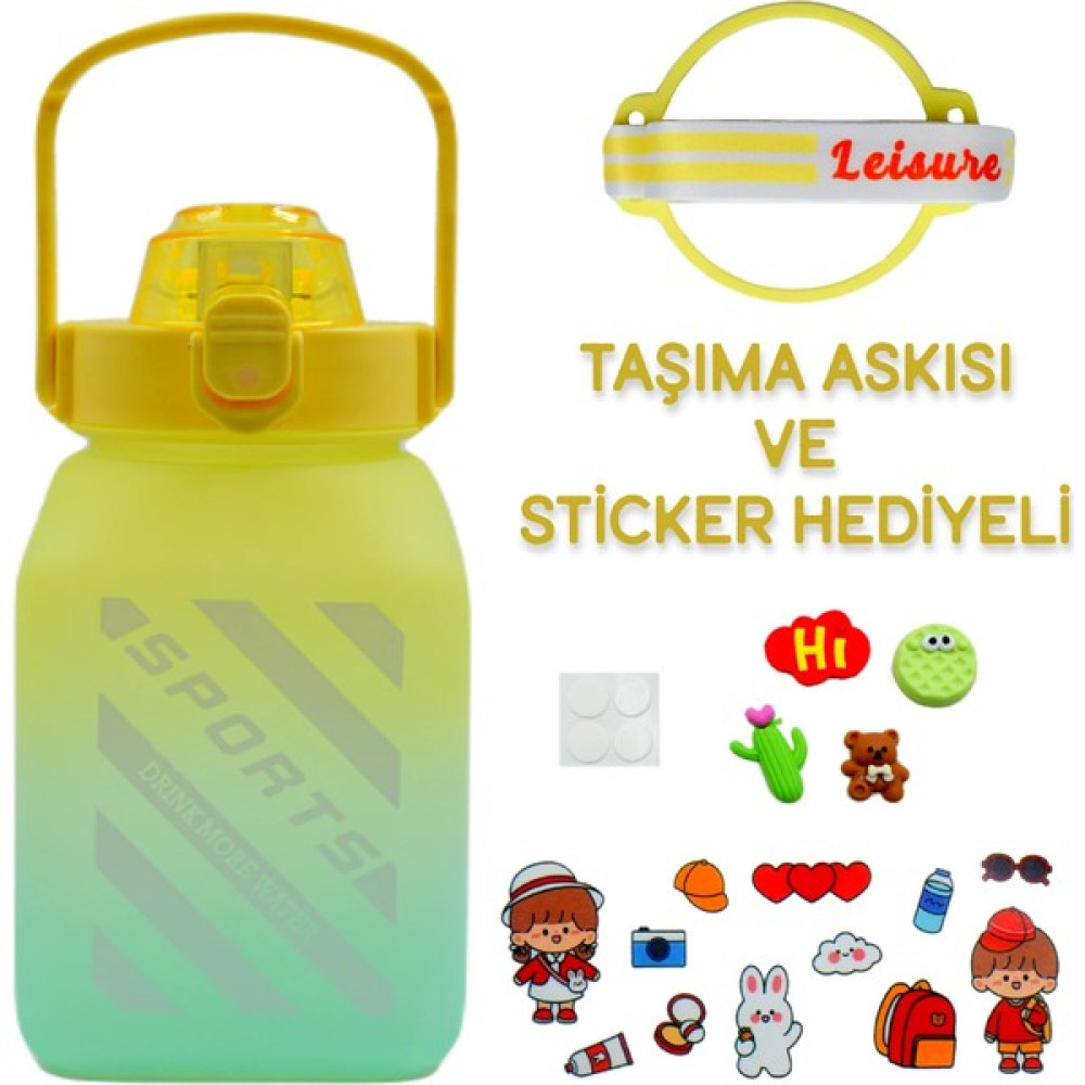 Simya Home 1.5 Litre Kare Su Matarası - Sarı - 1.5 ml Suluk Fiyatı