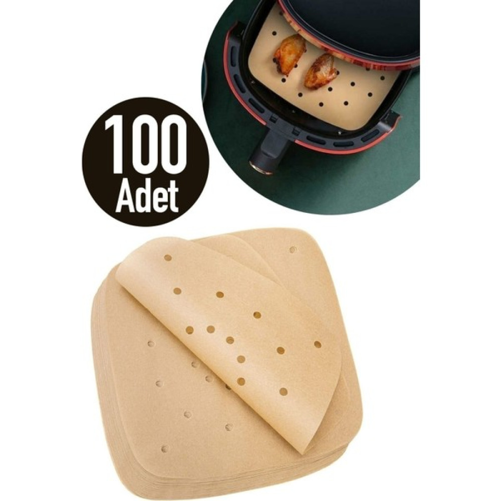 Sin@rasta 100 Adet Air Fryer Pişirme Kağıdı Tek Kullanımlık Hava Fritöz Yapışmaz Yağlı Kağıt Delikli Model - Açık Kahverengi Pişirme Kağıdı Fiyatı
