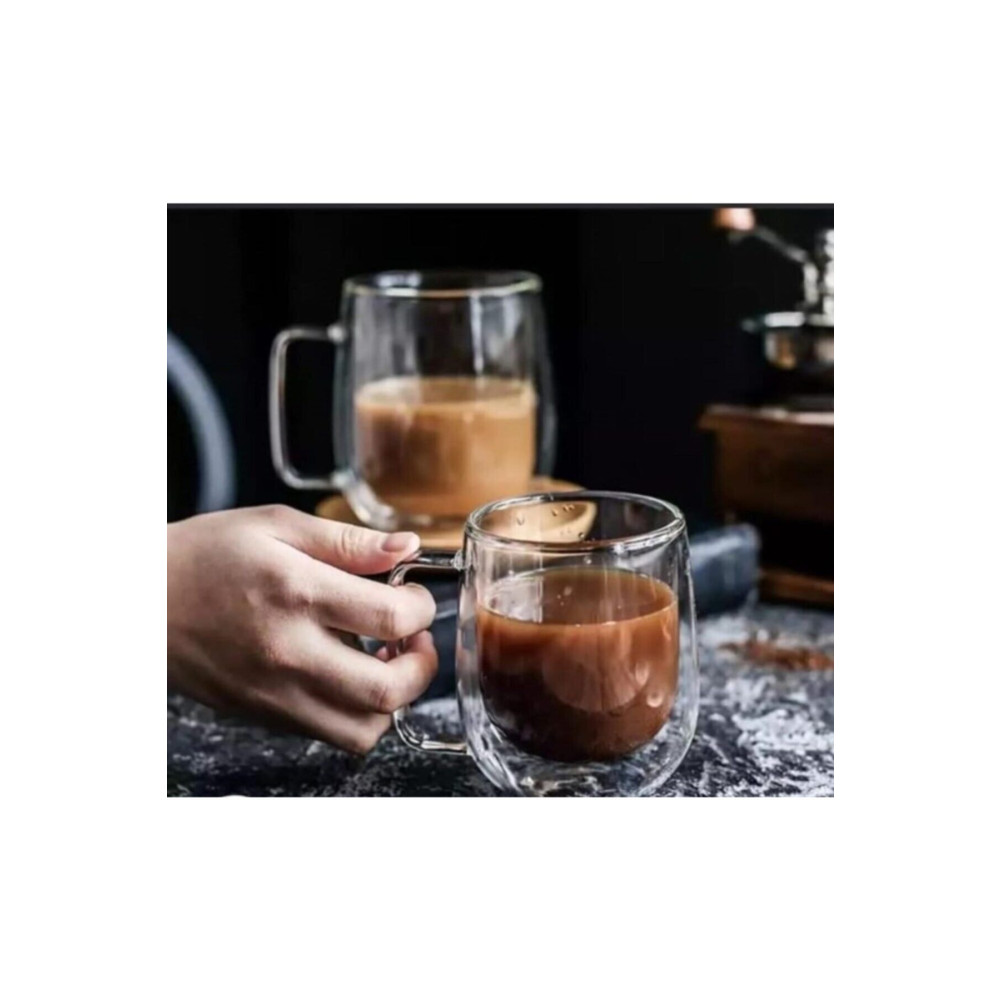 sin@rasta Çift Cidar Cam Kulplu 250 Ml Bardak 2 Adet Fincan / Bardak / Kahve Takımı Fiyatı