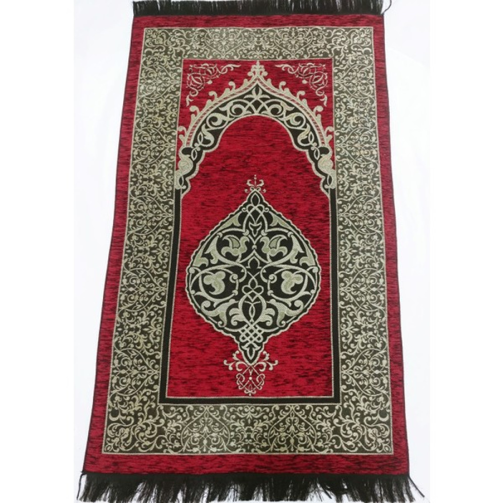 Sin@rasta Hediyelik Kutulu Seccade Osmanlı Şönil Lüks-Kırmızı-Inci 99 Tesbihli - 70 x 120 cm - Kırmızı Seccade Fiyatı