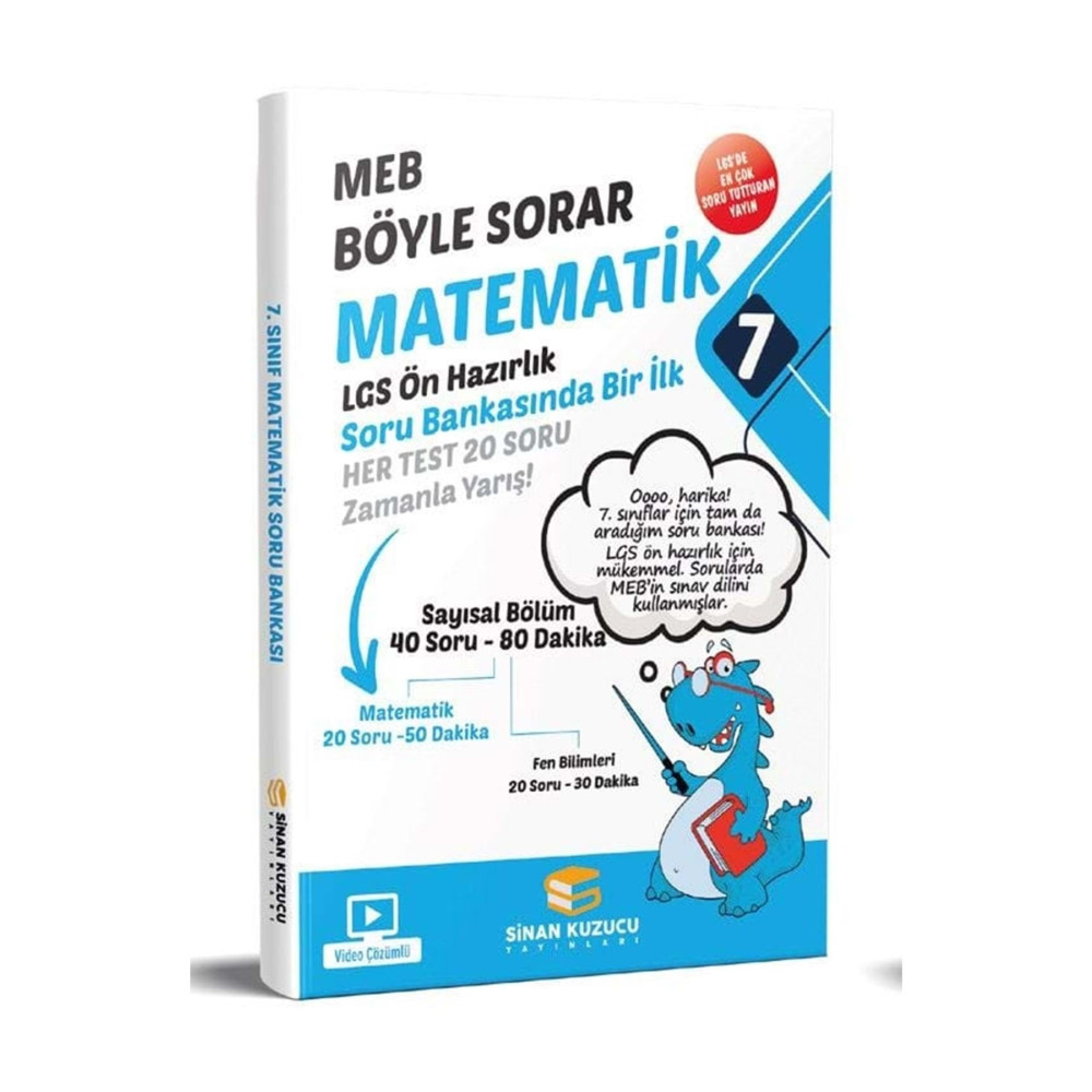 SİNAN KUZUCU YAYINLARI 7. Sınıf Meb Böyle Sorar Matematik Soru Bankası Video Çözümlü Yardımcı Kitaplar Fiyatı