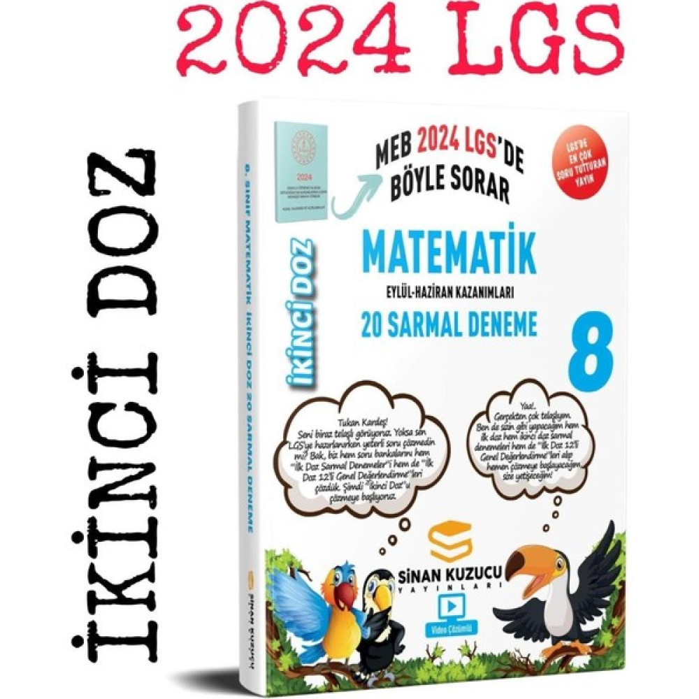 Sinan Kuzucu Yayınları 8. Sınıf Matematik Sarmal Branş Denemesi 2024 Kaynak Kitapları Fiyatı