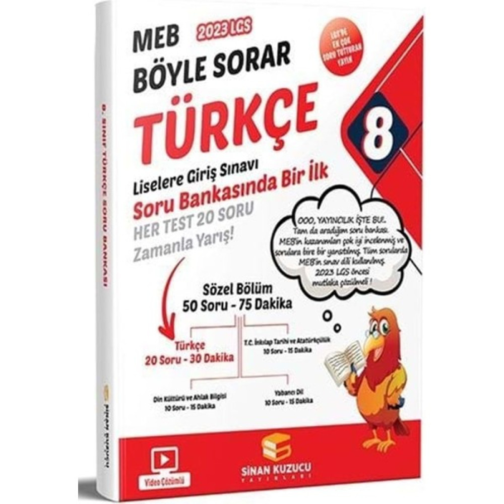 Sinan Kuzucu Yayınları 8. Sınıf Türkçe Meb Böyle Sorar Soru Bankası Türkçe Fiyatı