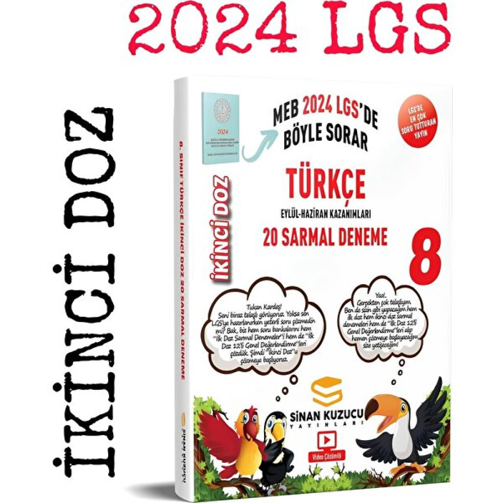 Sinan Kuzucu Yayınları 8. Sınıf Türkçe Sarmal Branş Denemesi 2024 Kaynak Kitapları Fiyatı