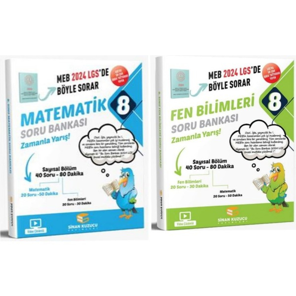 Sinan Kuzucu Yayınları LGS 2024 Matematik Ve Fen Bilimleri Soru Bankası Seti Tüm Dersler Fiyatı