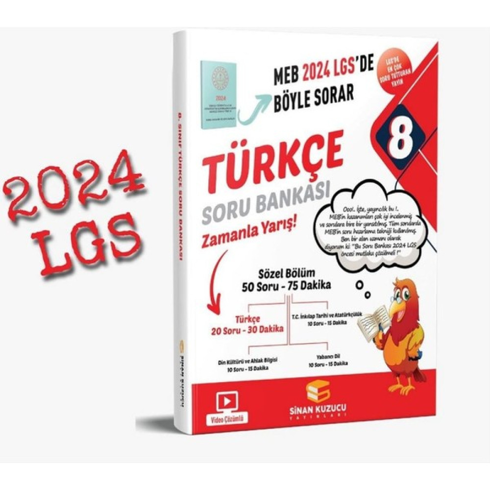 Sinan Kuzucu Yayınları LGS 2024 Türkçe Soru Bankası Türkçe Fiyatı