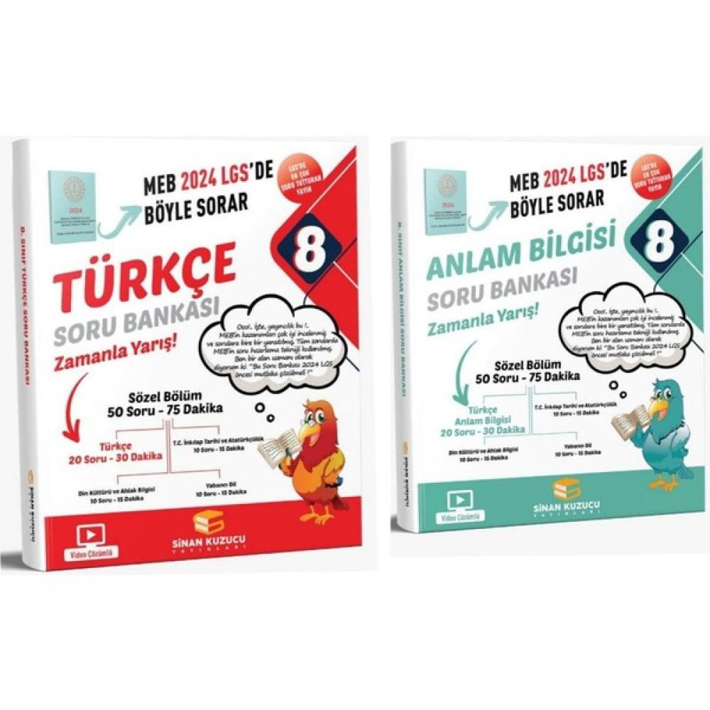 Sinan Kuzucu Yayınları LGS 2024 Türkçe Soru Bankası+LGS 2024 Anlam Bilgisi Soru Bankası Tüm Dersler Fiyatı