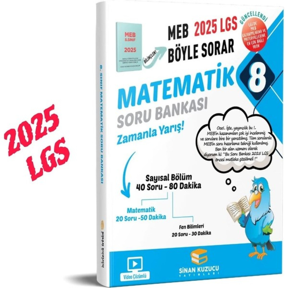 Sinan Kuzucu Yayınları LGS 2025 8. Sınıf Matematik Soru Bankası Matematik Fiyatı