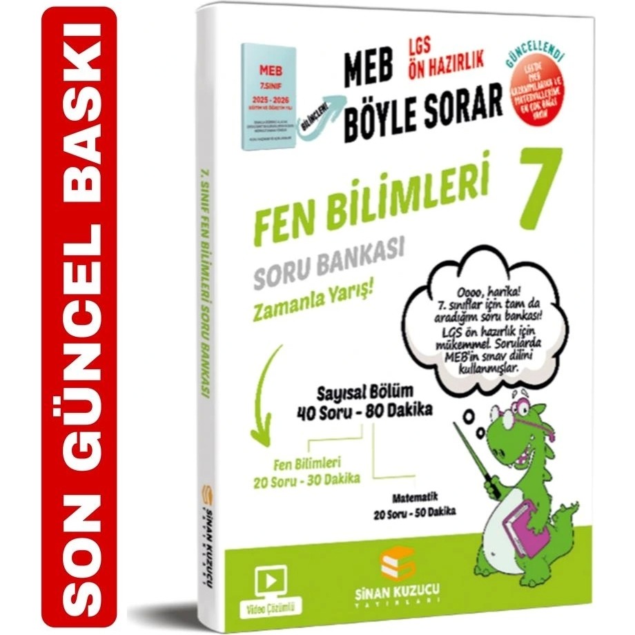 Sinan Kuzucu Yayınları Sinan Kuzucu 7. Sınıf Fen Bilimleri Soru Bankası LGS Hazırlık İçin Ciltli Kitap Kaynak Kitapları Fiyatı