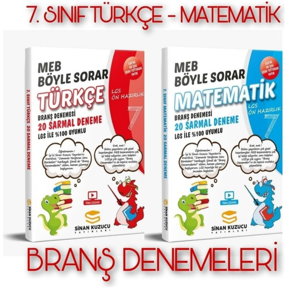 Sinan Kuzucu Yayınları Sinan Kuzucu Yayınları 7. Sınıf Türkçe - Matematik Branş Deneme Seti  Eğitim Setleri Fiyatı