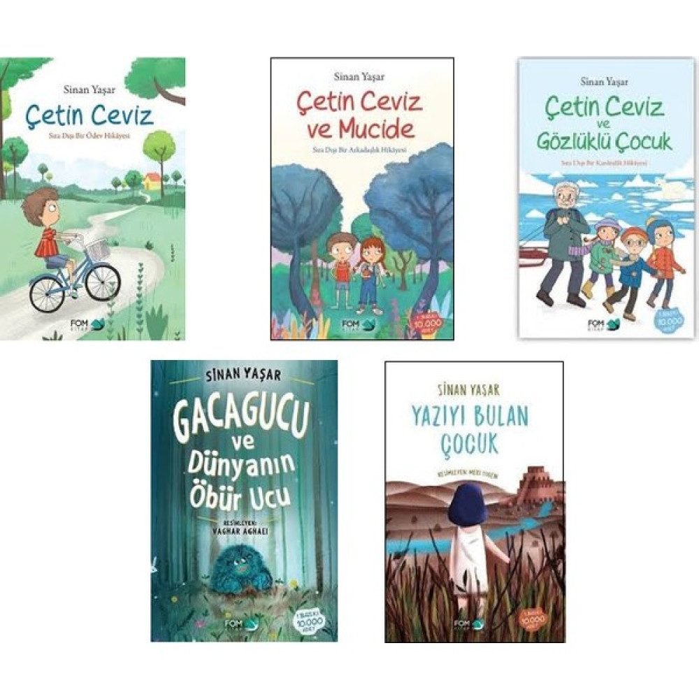 Sinan Yaşar 5 Kitap Set - Çetin Ceviz - Çetin Ceviz ve Mucide - Çetin Ceviz ve Gözlüklü Çocuk - Yazıyı Bulan Çocuk - Gacagucu ve Dünyanın Öbür Ucu Çocuk Öykü Fiyatı