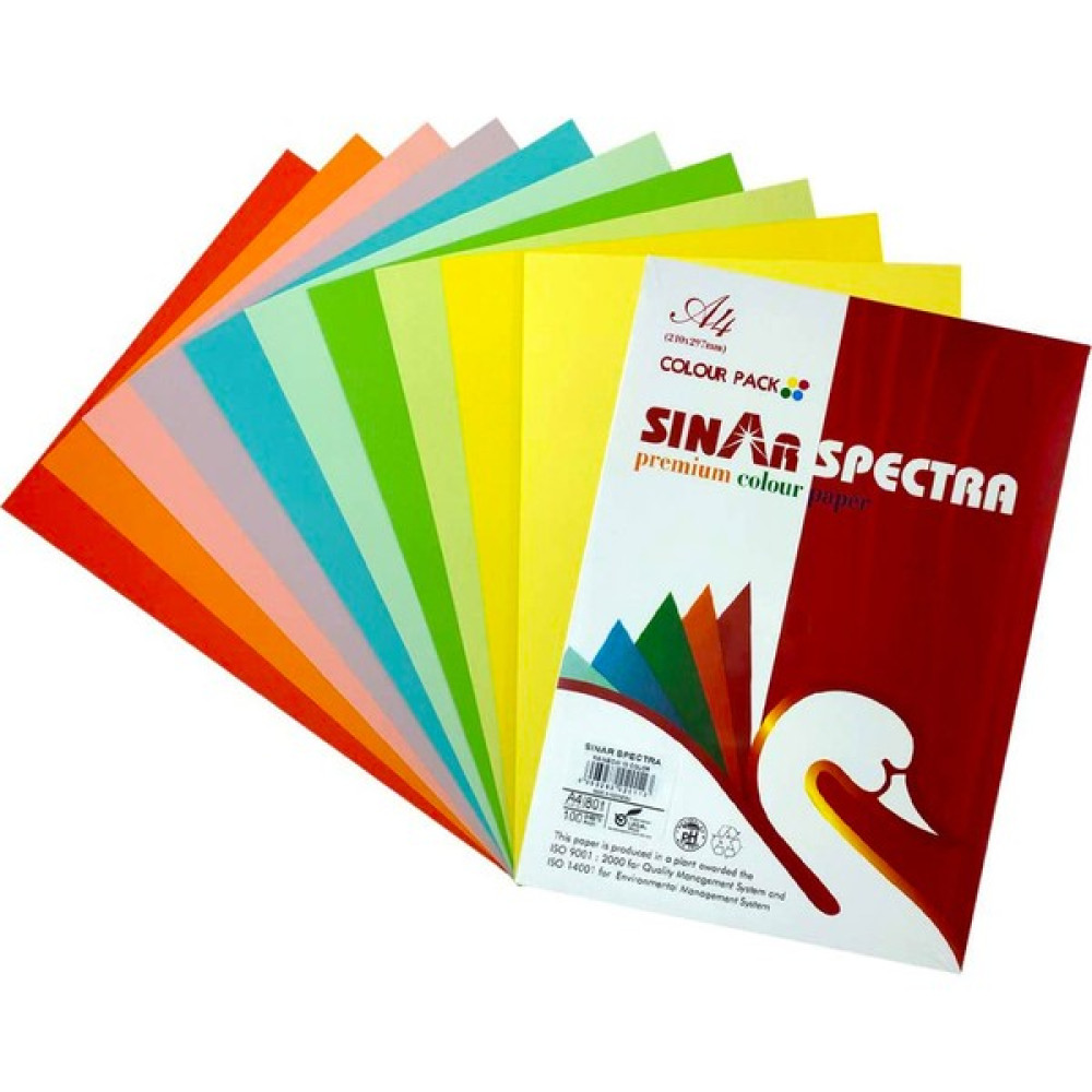 Sınar Spectra A4 Renkli Fotokopi Kağıdı 10 Renk 100'LÜ Paket Fotokopi Kağıdı Fiyatı