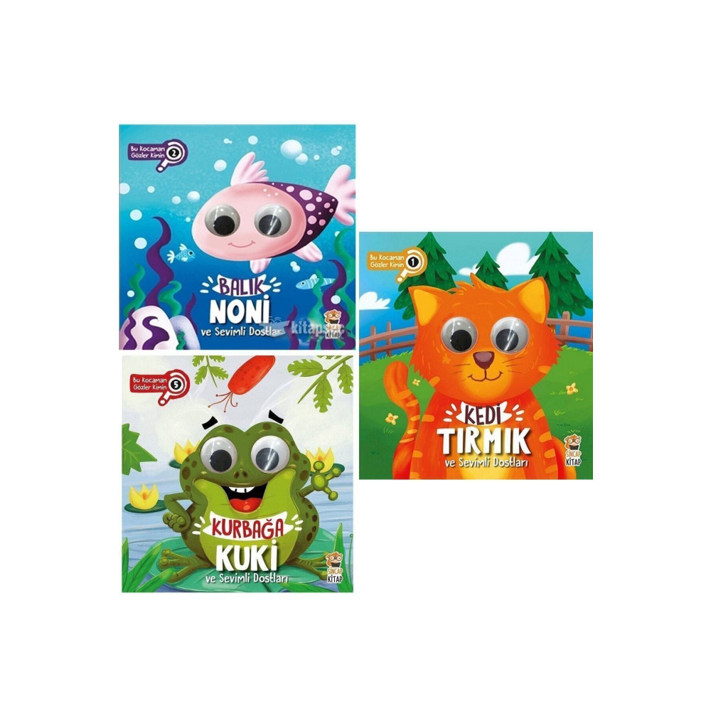 Sincap Kitap Balık Noni - Kurbağa Kuki - Kedi Tırmık Bu Kocaman Gözler Kimin Seti - Aktivite & Eğitici Kitaplar Fiyatı