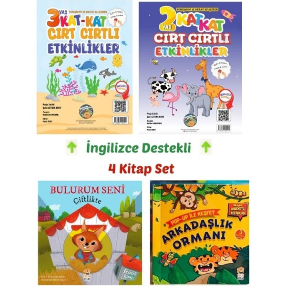 Sincap Kitap Çiftlik, Ingilizce Destekli- 2-3 Yaş Cırt Cırtlı Etkinlikler-4 Kitap Okul Öncesi Eğitici & Öğretici Kitaplar Fiyatı