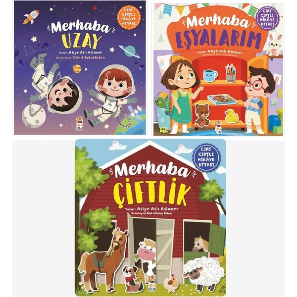 Sincap Kitap Merhaba Serisi Cırt Cırtlı Hikaye Kitapları 3'lü Set Merhaba Çiftlik - Eşyalarım - Uzay Çocuk Masal Fiyatı