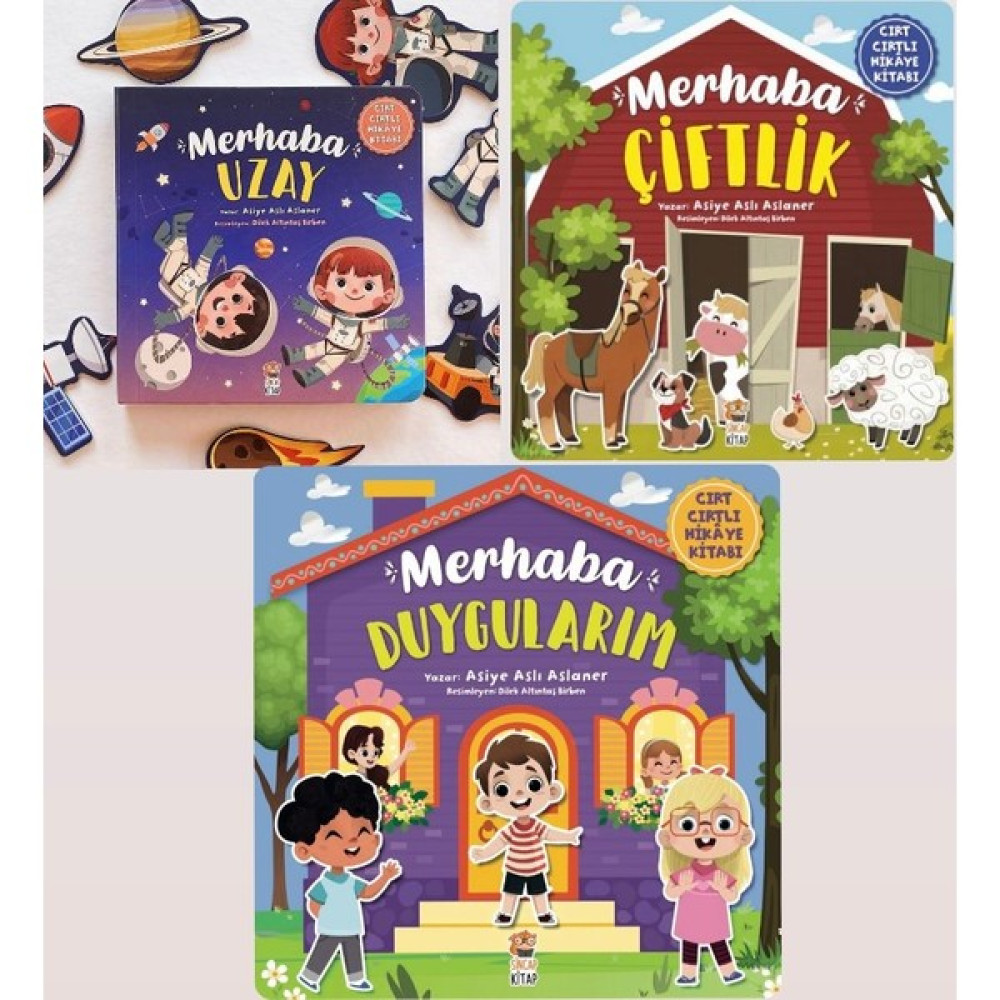 Sincap Kitap Merhaba Serisi Cırt Cırtlı Hikaye Kitapları Merhaba Çiftlik - Duygularım - Uzay Çocuk Masal Fiyatı