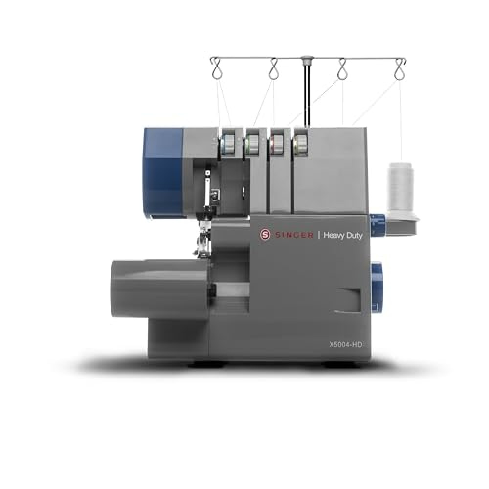 SINGER X5004-HD Metal Frame Serger & Overlock Machine | 2-3-4 Stitch Capability, 8 Built-In Stitches, 1300 Stitches per minute, Adjustable Differential Feed & 2 LED Lights (Grey/Blue)