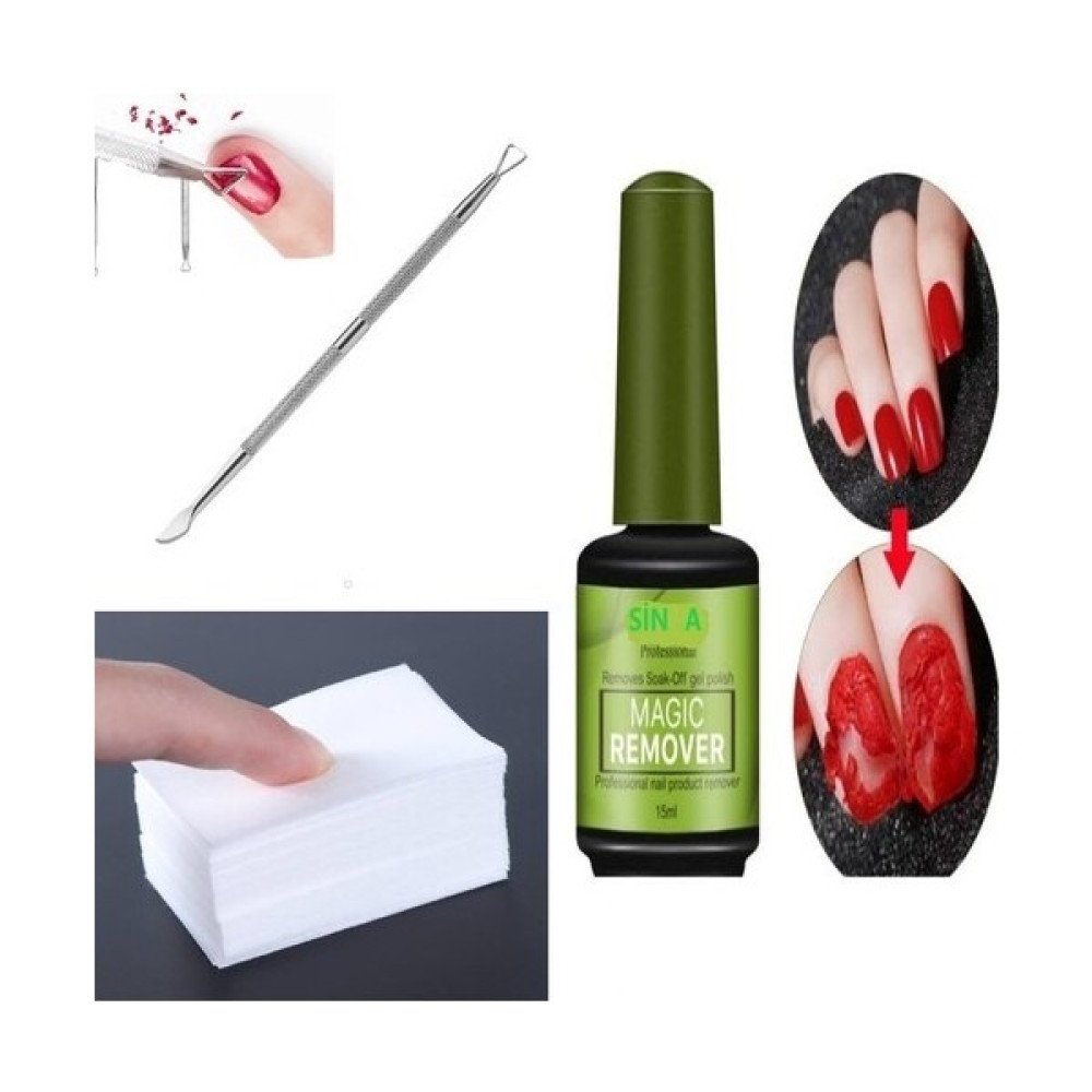 Sinka Kalıcı Oje - Jel Süper Hızlı 3 Dk 15ml Remover + 100 Ad Tüysüz Mendil+Oje Kazıyıcı -Set Tırnak Bakımı Fiyatı