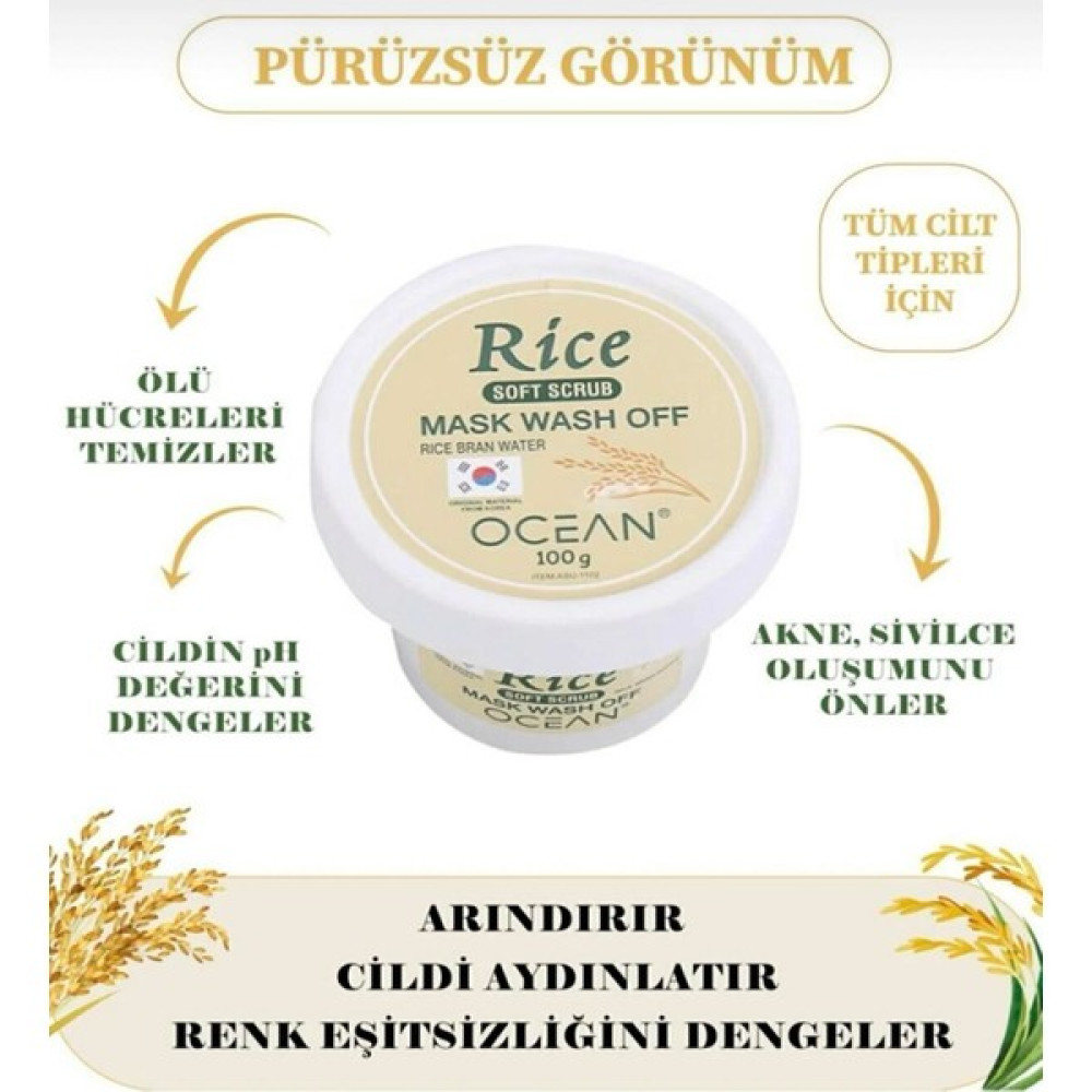 Sinka Rice Mask Wash Off Soft Scrub Pirinç Maske Yüz 100ML Rice Maskeler Fiyatı