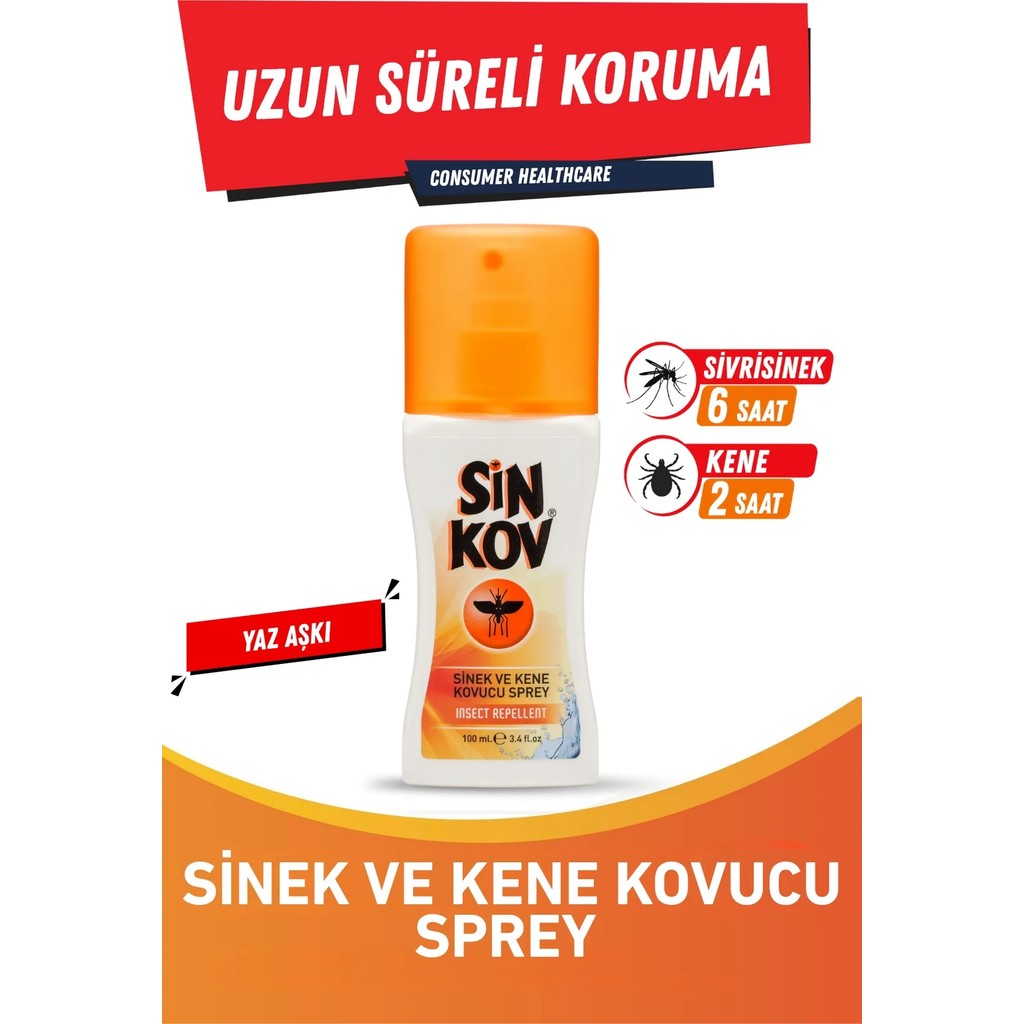 Sinkov Sinek ve Kene Kovucu Sprey 100ml - Uzun Süre Koruma Diğer Fiyatı