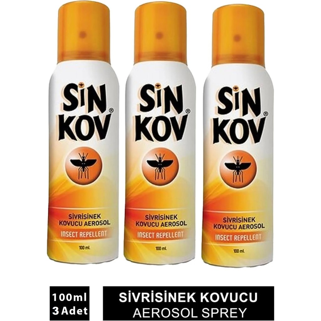 Sinkov Sivrisinek ve Karasinek Kovucu Aerosol Deo Sprey 100 ml x 3 Adet - 300 ml Diğer Fiyatı