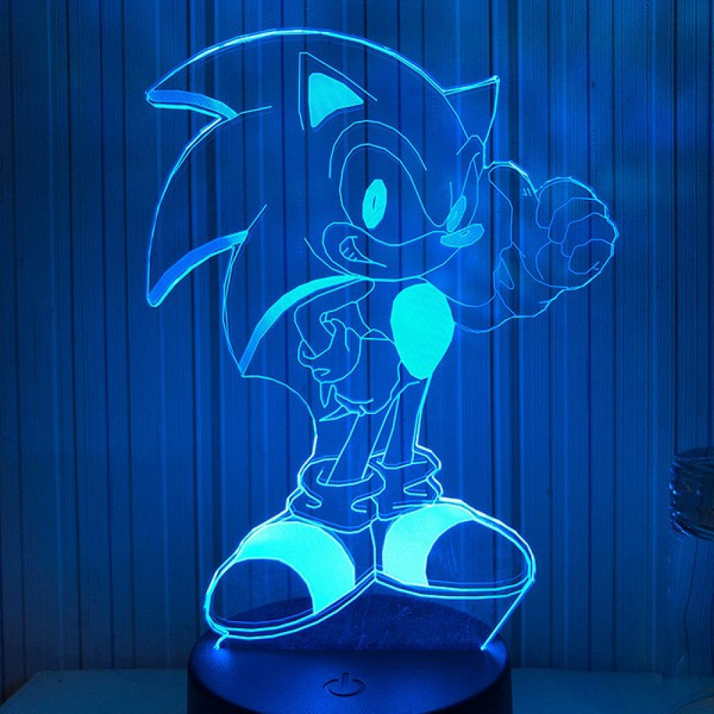 Sinley Sonic 3D LED 16 Renk Gece Lambası Hediyesi (Yurt Dışından) - Siyah Gece Lambası Fiyatı