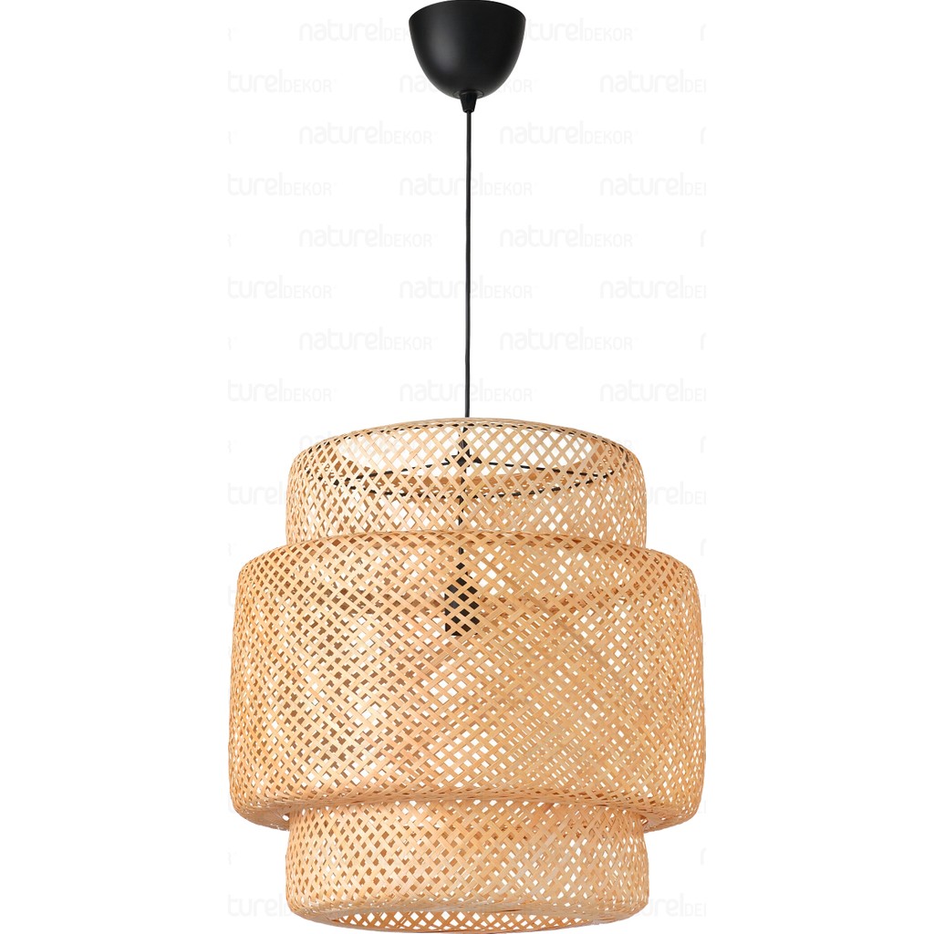 Sinnerlig Bambu Avize 50cm- İskandinav, Modern, Bohem, Rattan Avize, Aydınlatma - Bej - 1 Avize Fiyatı