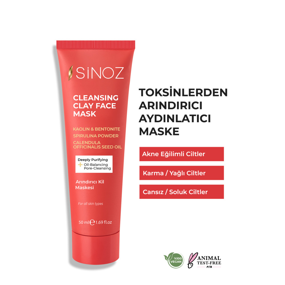 SİNOZ Akne Ve Siyah Nokta Karşıtı Arındırıcı Yüz Bakım Kil Maskesi 50 ml Tüm Ciltler Için Cilt ve Yüz Bakımı Fiyatı