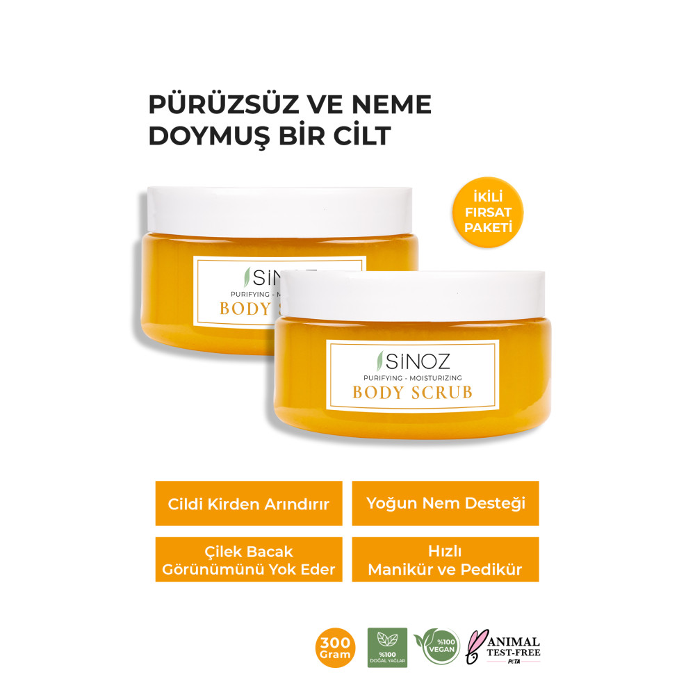 SİNOZ Body Scrub Besleyici Arındırıcı Nemlendirici Vücut Peelingi 300 gr 2li Set Vücut Bakımı Fiyatı