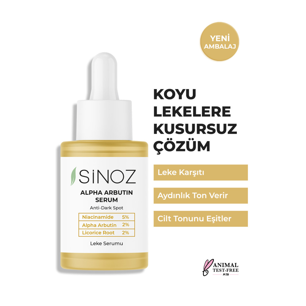 SİNOZ Koyu Leke Karşıtı Arbutin Cilt Serumu (Niacinamide 5% + Alpha Arbutin 2%) 30 ML Cilt ve Yüz Bakımı Fiyatı