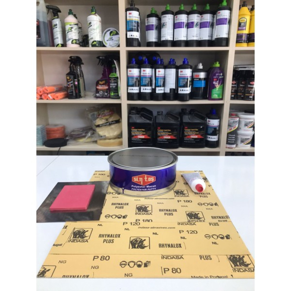 Sintaş Polyester Macun 1000GR Set 3 Adet Zımpara-Çelik-Macun Lastiği - 1 kg Oto Bakım & Temizlik Ürünleri Fiyatı