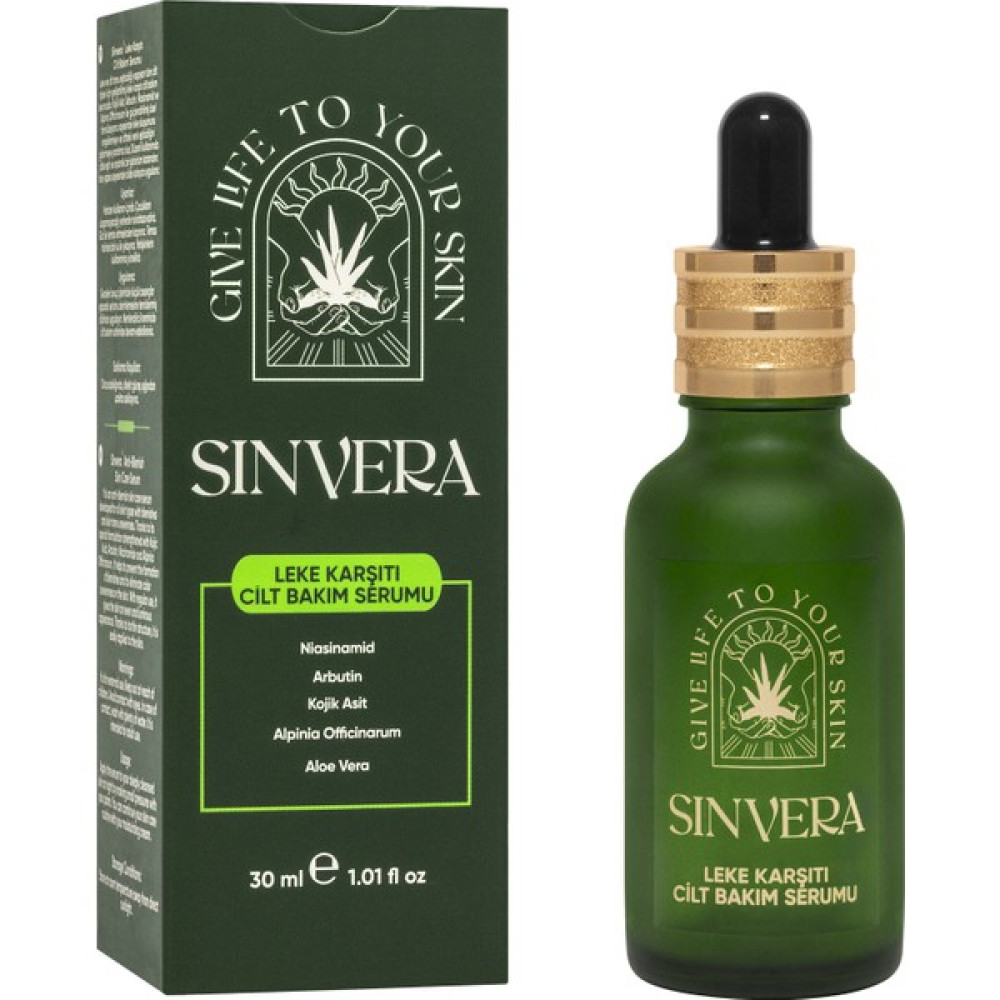 Sinvera Leke Karşıtı Cilt Bakım Serumu 30 Ml, Niasinamid, Arbutin, Kojik Asit, Aloe Vera, Alpinia O. Anti-Aging / Yaşlanma Karşıtı Fiyatı