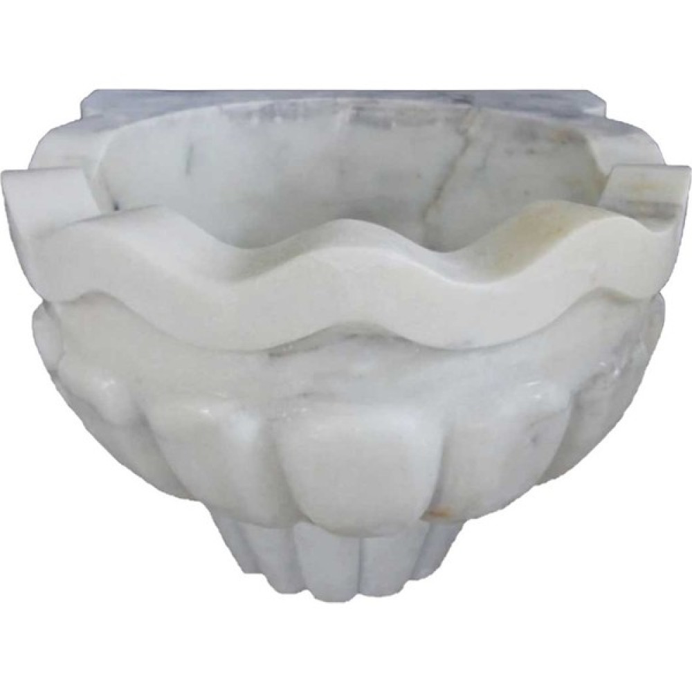 Sipahi Marble Afyon Beyaz Fırfırlı Kavun Dilimli Ayaklı Kurna - Yok - Gri Lavabo Fiyatı