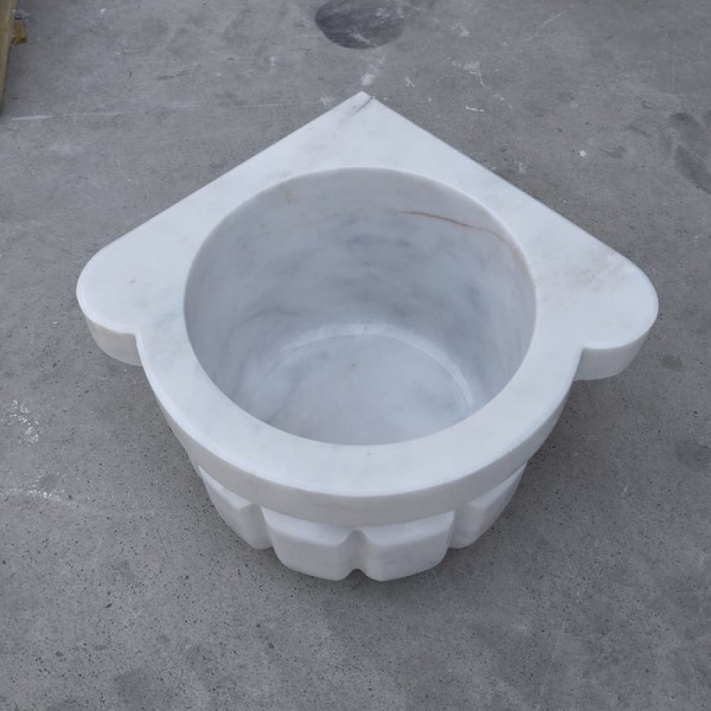 Sipahi Marble Afyon Beyaz Kavun Dilimli Mini Köşe Kurna Lavabo Fiyatı
